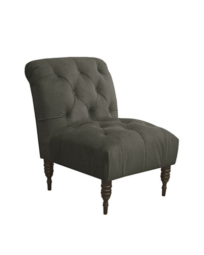 Skyline Tufted Chair, Velvet Pewter