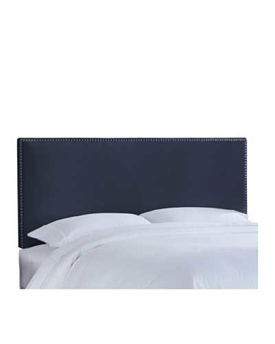 Skyline Pewter Nail Button Border Headboard [Navy]