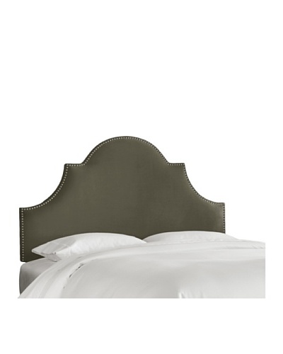 Skyline High Arch Nail Button Velvet Headboard