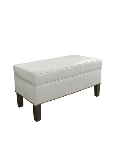 Skyline Nail Button Storage Bench, Talc