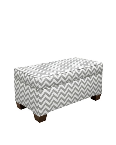 Skyline Storage Bench, Zig Zag Ash/White