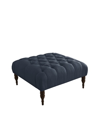 Skyline Tufted Ottoman, Navy