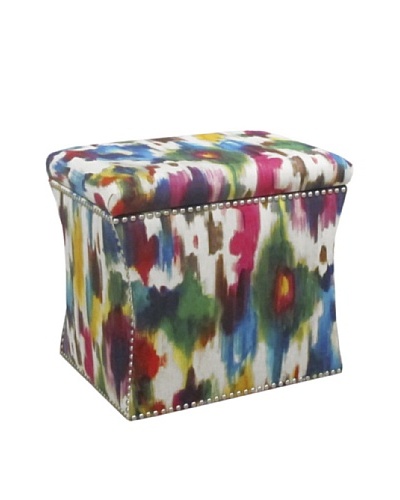 Skyline Nail Button Storage Ottoman, Aurora Multi