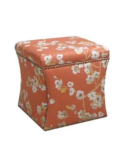 Skyline Nail Button Storage Ottoman, Sakura Kumquat