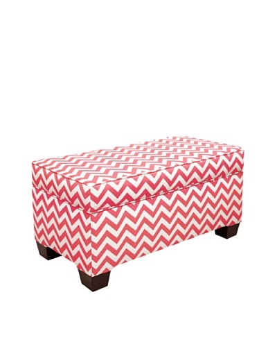 Skyline Storage Bench, Zig Zag Coral