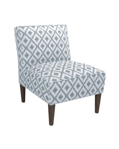 Skyline Armless Chair, Ikat Fret Pewter