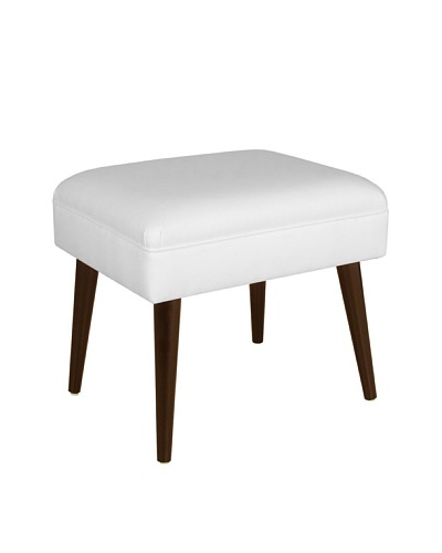 Skyline Furniture Ottoman with Cone Legs, Twill White