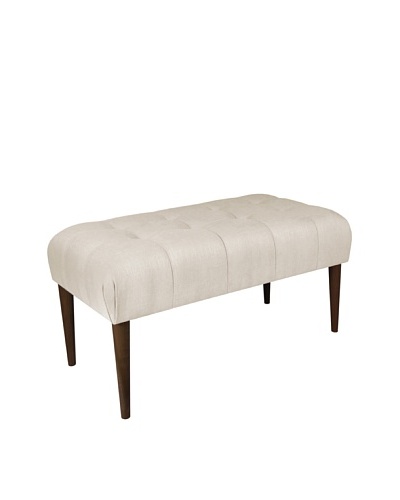 Skyline Furniture Button-Tufted Bench, Talc