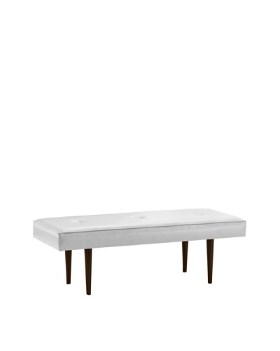 Skyline Furniture Modern Bench with Buttons, Classico White