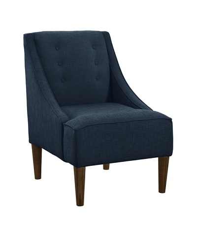 Skyline Furniture Swoop Armchair with Buttons, Navy