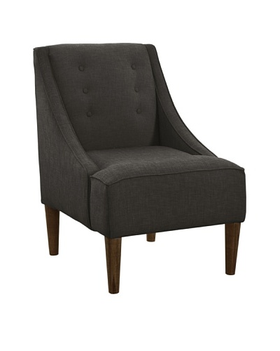 Skyline Furniture Swoop Armchair with Buttons, Charcoal