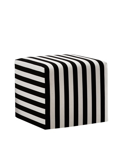 Skyline Furniture Ottoman, Canopy Stripe Black/White