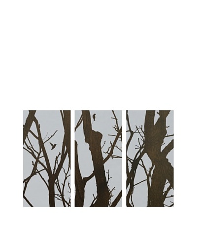 Art Addiction Branches/Birds, Grey, Triptych