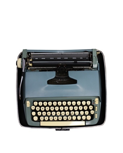 Smith Corona Vintage Typewriter, Turquoise/Cream