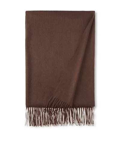 Sofia Cashmere Fringe Throw, Brown, 58 x 62