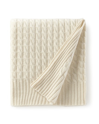 Sofia Cashmere Classic Cable Cashmere Throw, 50 x 60