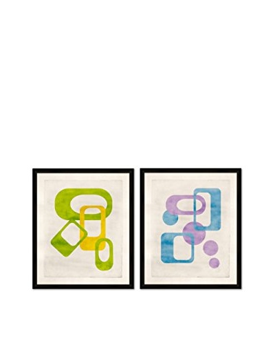 Soicher Marin Set of 2 Mod Giclée Reproductions, Blue/Purple/Green/Yellow