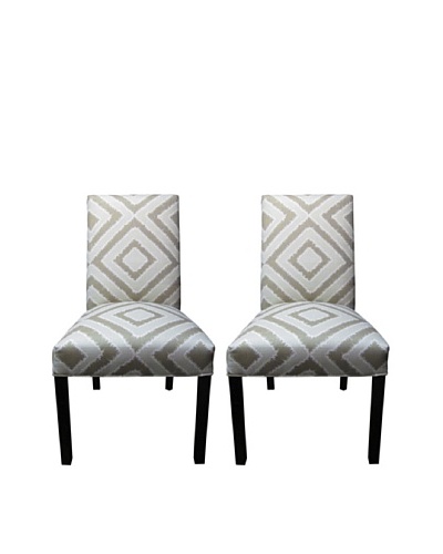 Sole Designs Straight Back Pair of Dining Chairs, Nouveau Platinum