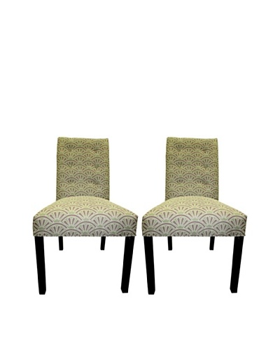Sole Designs Kacey 6 Button Tufted Pair of Dining Chairs, Bonjour AmethystAs You See