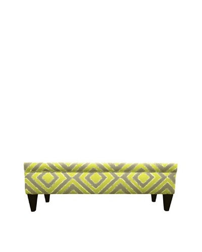 Sole Designs Brooke 10 Button Tufted Storage Bench, Nouveau Wassabi