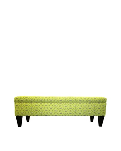 Sole Designs Brooke 10 Button Tufted Storage Bench, Bonjour Wassabi