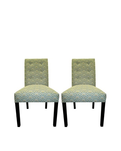 Sole Designs Kacey 6 Button Tufted Pair of Dining Chairs, Bonjour Capri