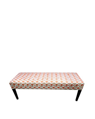 Sole Designs Orange Diamond Bench, Orange/Natural