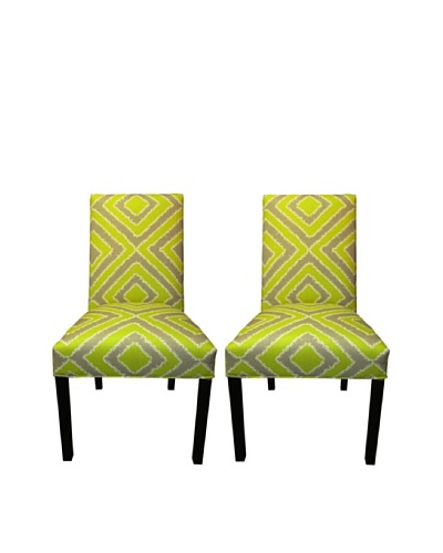 Sole Designs Straight Back Pair of Dining Chairs, Nouveau Wassabi