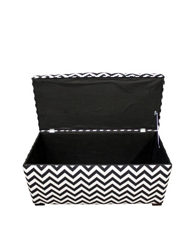 Sole Designs Angela Zig-Zag Storage Trunk, Black/White