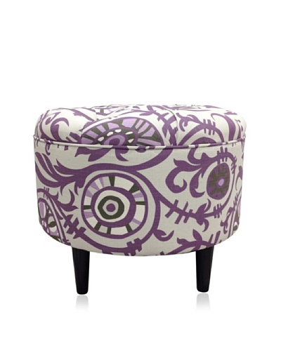 Sole Designs Passion Round Ottoman, Purple