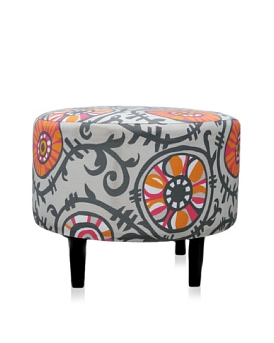 Sole Designs Willard Ottoman, Grey/Orange