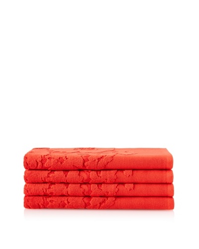 Sonia Rykiel Maison Set of 4 Bouquet Rouge Hand Towels, Scarlet