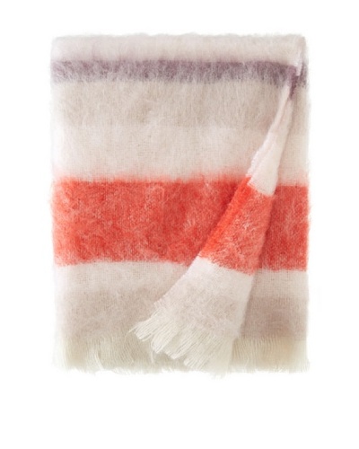 Sonia Rykiel Maison Bouquet Rouge Striped Mohair Throw, Scarlet