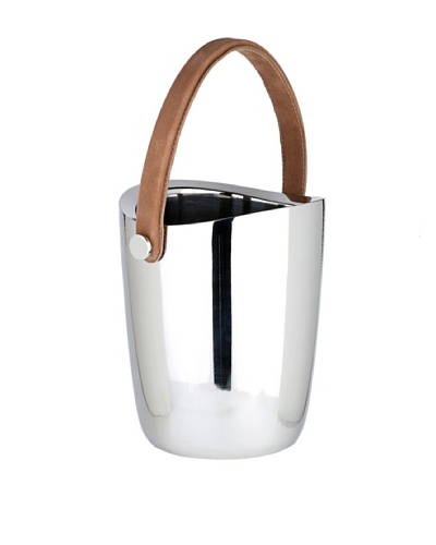 Sidney Marcus Boca Wine Cooler with Leather Handle, Silver