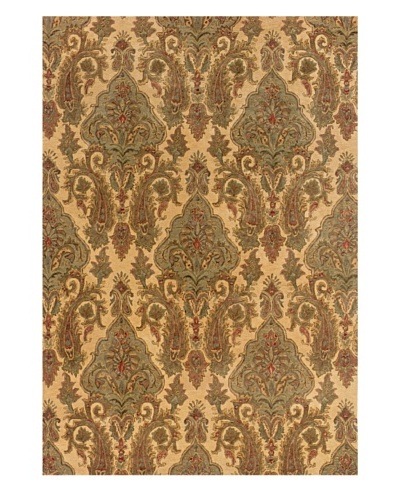 Langley Handspun Wool Rug [Cream/Green]