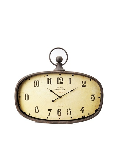 Arty Oval Metal Wall Clock, Bronze