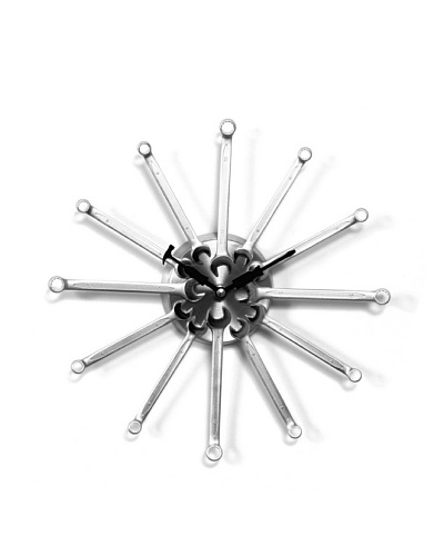 Verichron Wrench Wall Clock, Silver