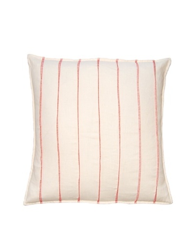 Square Feathers Ivory/Pink Thread Bands Square Pillow