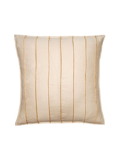 Square Feathers Natural/Gold Bands Square Pillow