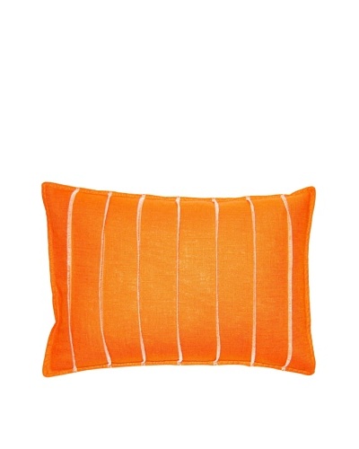 Square Feathers Orange Bands Boudoir Pillow