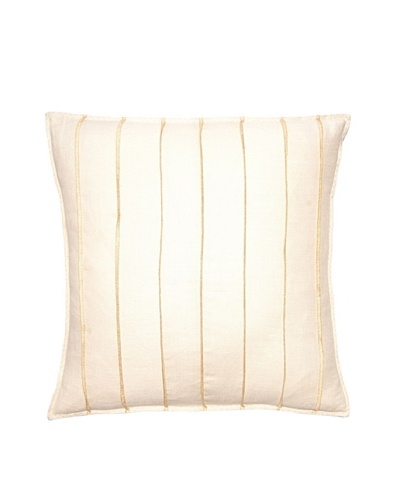Square Feathers Ivory/Natural Thread Band Square Pillow