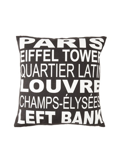 Square Feathers City Signs Paris Square PillowAs You See