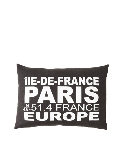 Square Feathers City Signs Paris Boudoir Pillow