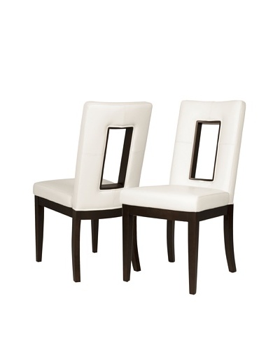 Star International Set of 2 Portico Dining Chairs, White/Dark Walnut