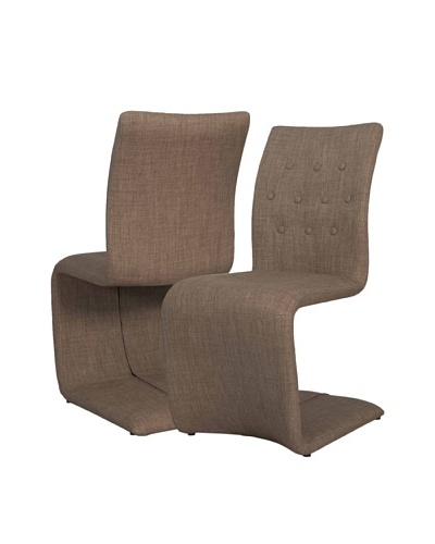 Star International Set of 2 Forma Dining Chairs, Brown/Brown