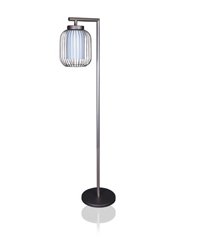 State Street Lighting Floor Lamp with Wire Body Shade, Old Iron