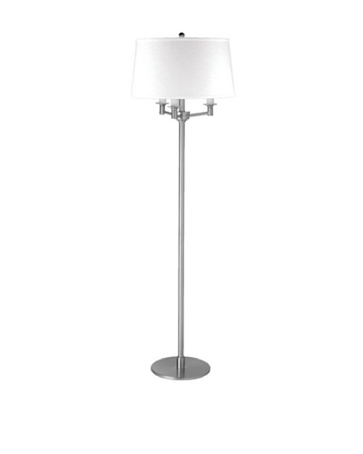 State Street Lighting Triple-Light Floor Lamp, Satin Nickel