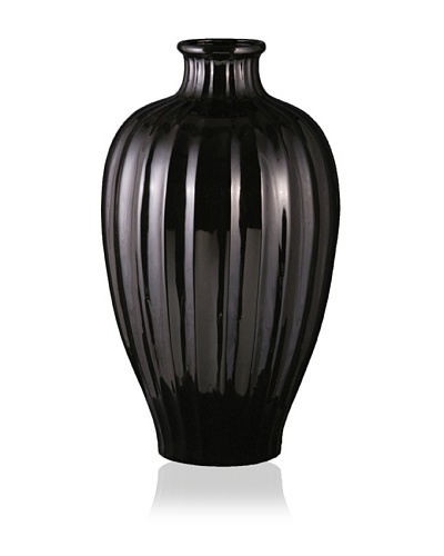 State Street Lighting Carved Accent Vase, Black