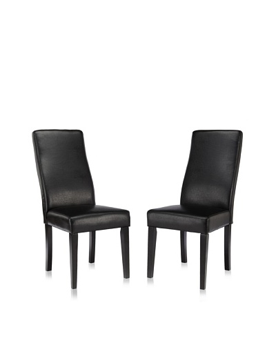 Armen Living Set of 2 Bicast Leather Side Chairs