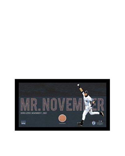 Steiner Sports Memorabilia Derek Jeter Moments: Framed Mr. November Mosaic Text Overlay with Game Dirt